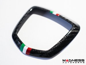 FIAT 500 ABARTH Rear Emblem Trim - Carbon Fiber - Italian Racing Stripe